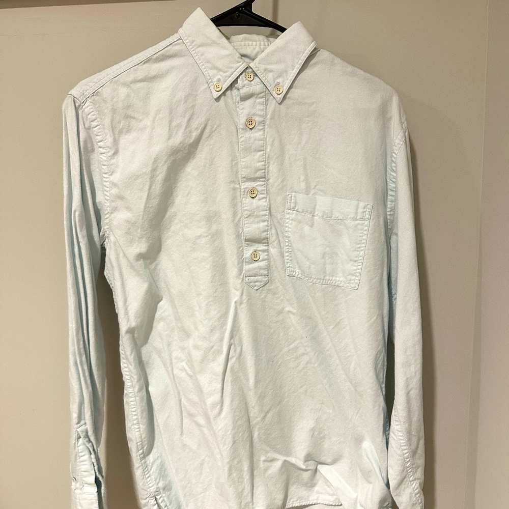 Mango men’s blue casual button down shirt, size xs